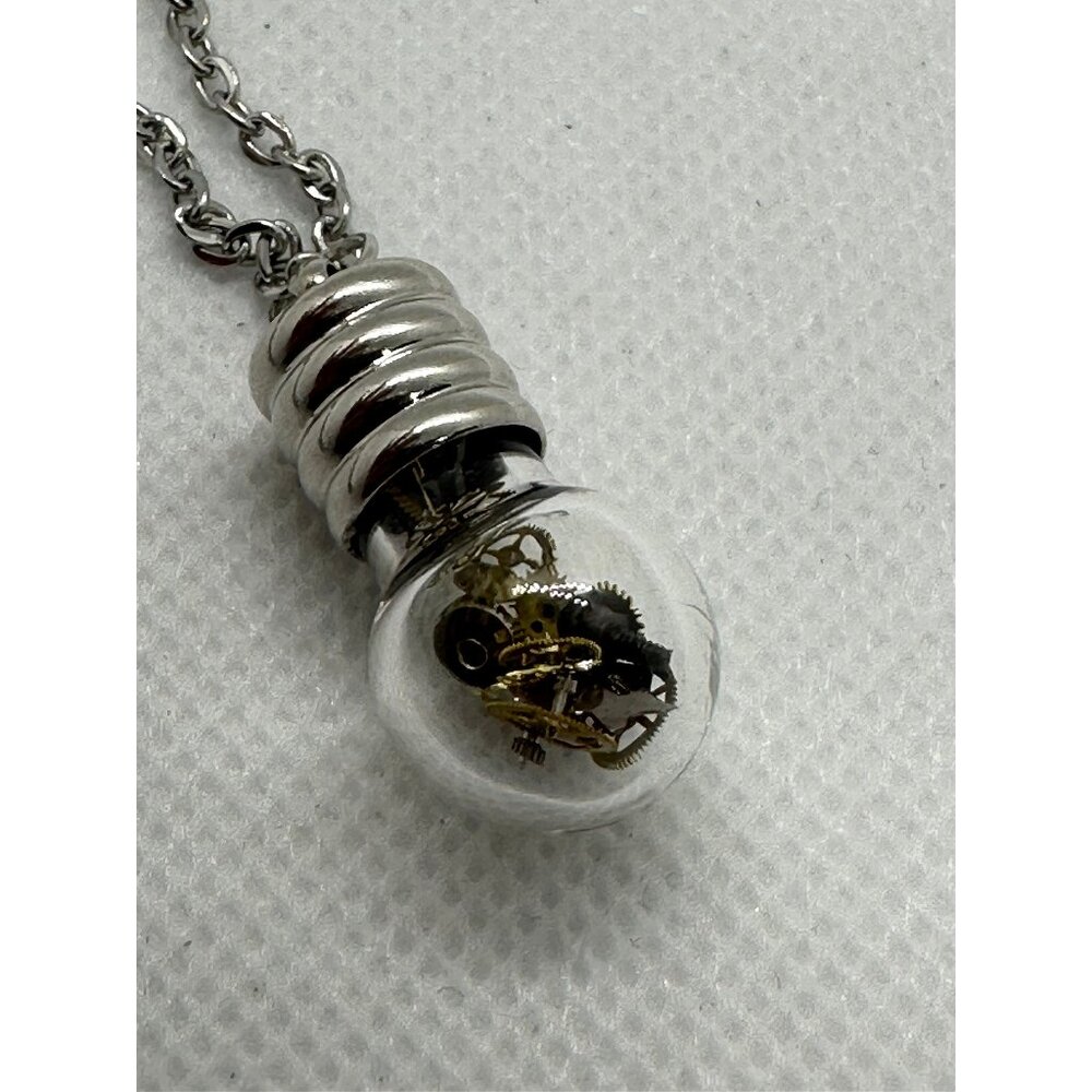 Light Bulb Steampunk Necklace